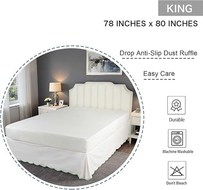 HIG Off-White Chic King Bed Skirt - Image 2