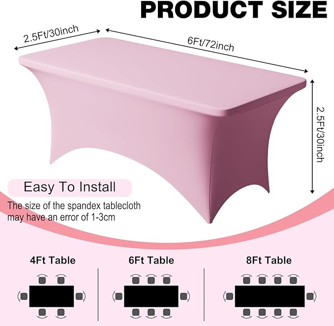 Trlyc 2 Pack 6FT Spandex Table Cloth - Image 4