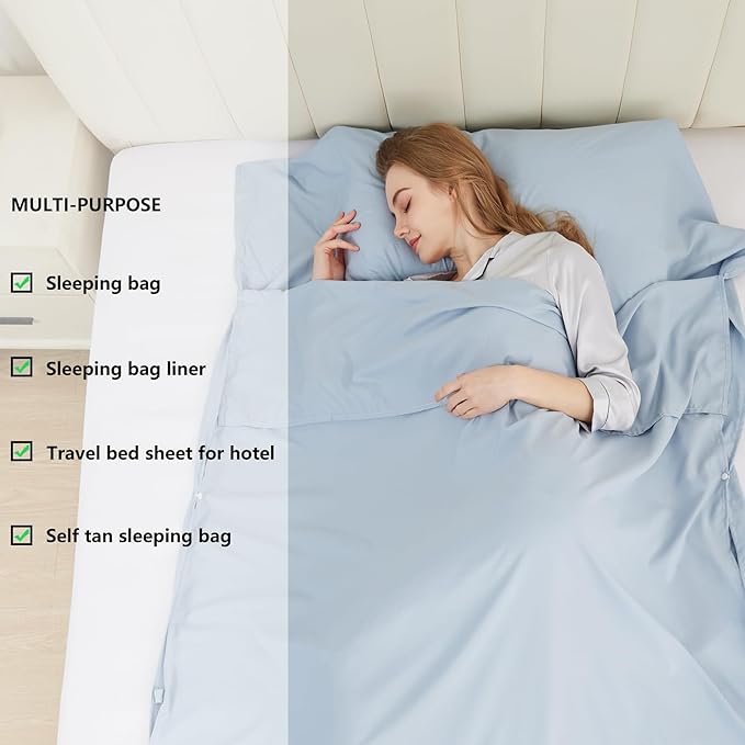 Sleeping Bag Liner Camping Adult Sleep Sack Lightweight Travel Sheet - Image 5