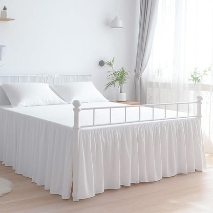 premium microfiber full ruffled bed skirt, 12” drop, main product view