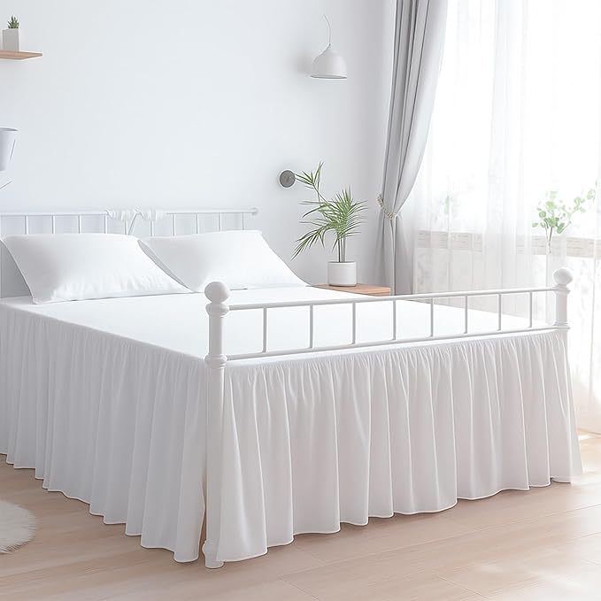 Ruffled Bed Skirt with Split Corners by Unknown