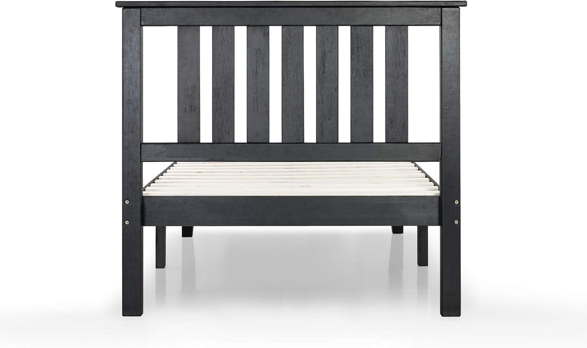 mellow marley 14 inch solid wood platform bed showing dimensions