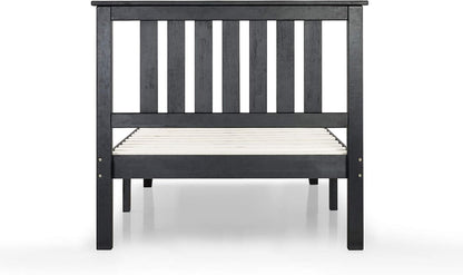 mellow marley 14 inch solid wood platform bed showing dimensions