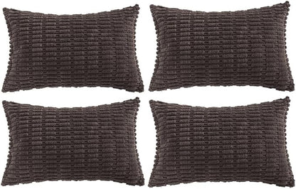 Fancy Homi 4 Packs Boho Dark Brown Decorative Throw Pillow Covers 14x24 Inch by Fancy+Homi