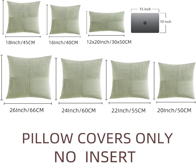 Fancy Homi 2 Packs Sage Green Samll Decorative Throw Pillow Covers 14x14 Inch - Image 7