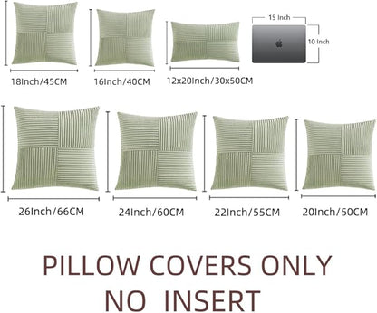 Fancy Homi 2 Packs Sage Green Samll Decorative Throw Pillow Covers 14x14 Inch - Image 7