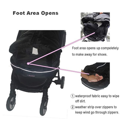 Anti-Kick Stroller Blanket, Toddler Stroller Universal Footmuff Cosy Toes Buggy - Image 7