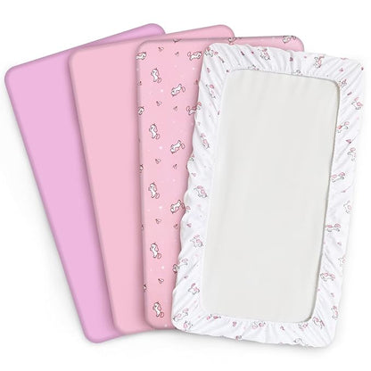 Graco Pack 'n Play Sheets Fitted, Ultra Soft, Mini Crib Sheets, Breathable - Image 4