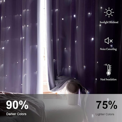 Stars Double Layer Blackout Curtains - Image 3