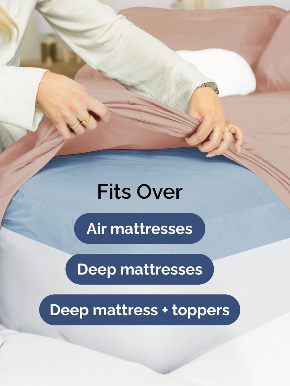 CGK Extra Deep Twin Sheet Set - 4pc Cooling Sheets - Mauve
