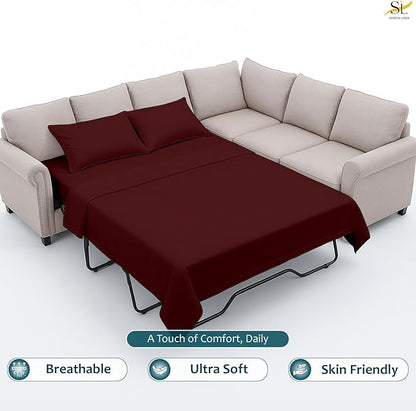 Shreem Linen Luxury Queen Sleeper Sofa Bed Sheet Set, 100% Egyptian Cotton - Image 3