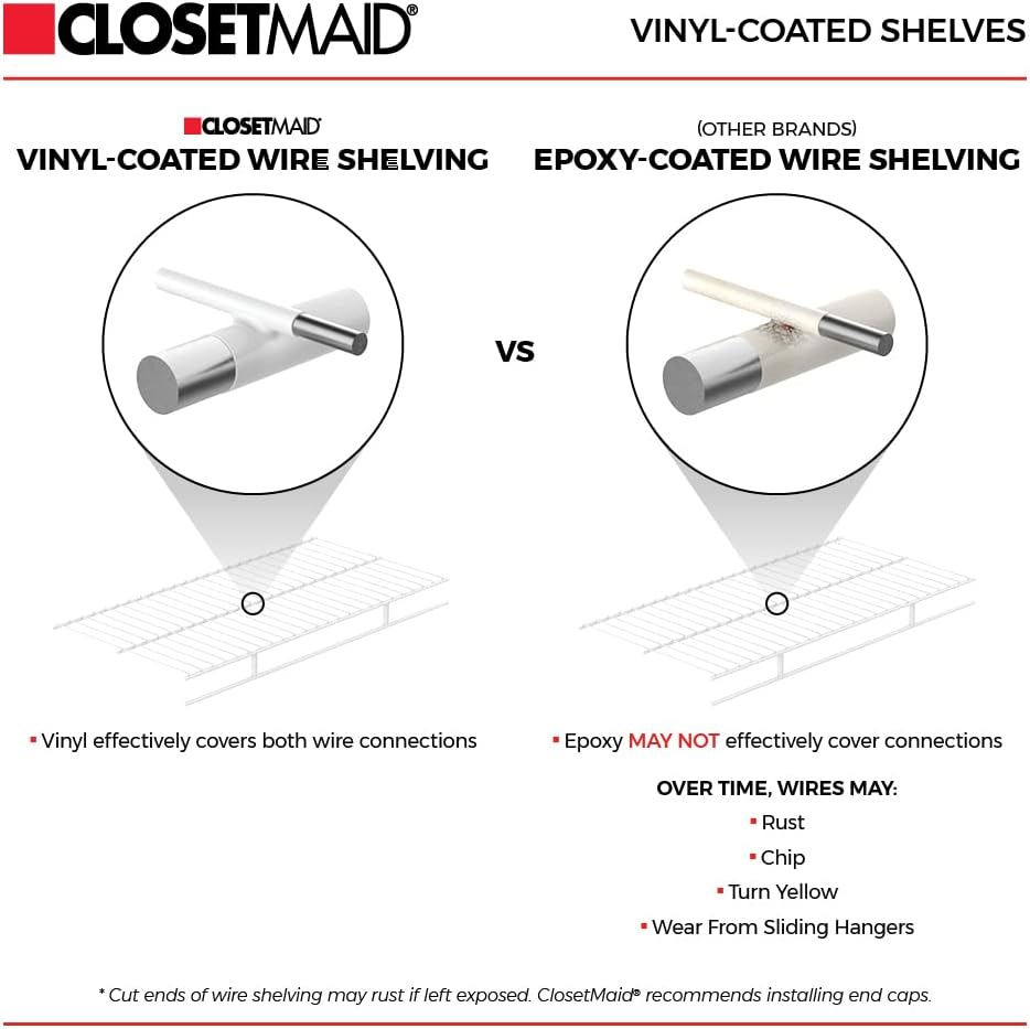 ClosetMaid ShelfTrack Wire Closet Organizer System, Adjustable from 4 to 6 Ft...