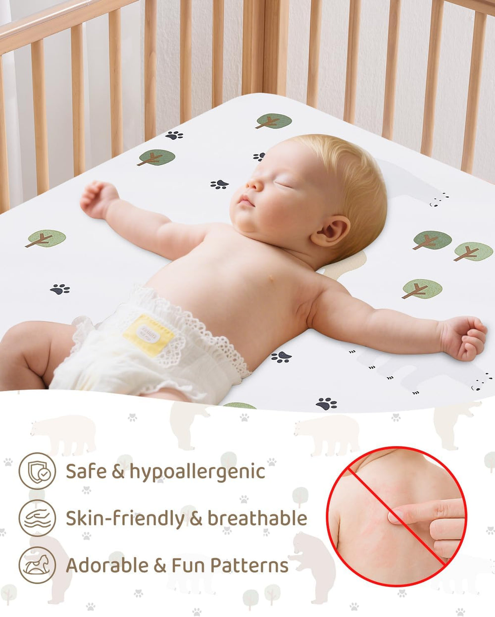 lasoftan Pack and Play Mattress - 38" x 26" Soft Breathable Portabl...