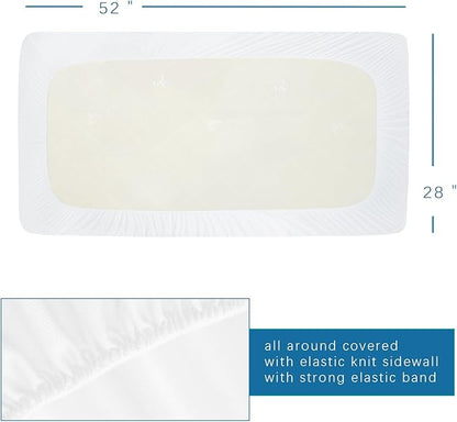 Crib Mattress Protector Waterproof 2 Pack Crib Sheets Fitted Mattress Pad Cover - Image 6