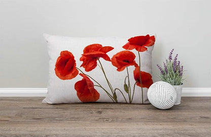 Solekla Poppy Flowers Farmhouse Pillow Covers 12x20 Inch, Home Decorative Throw - Image 4