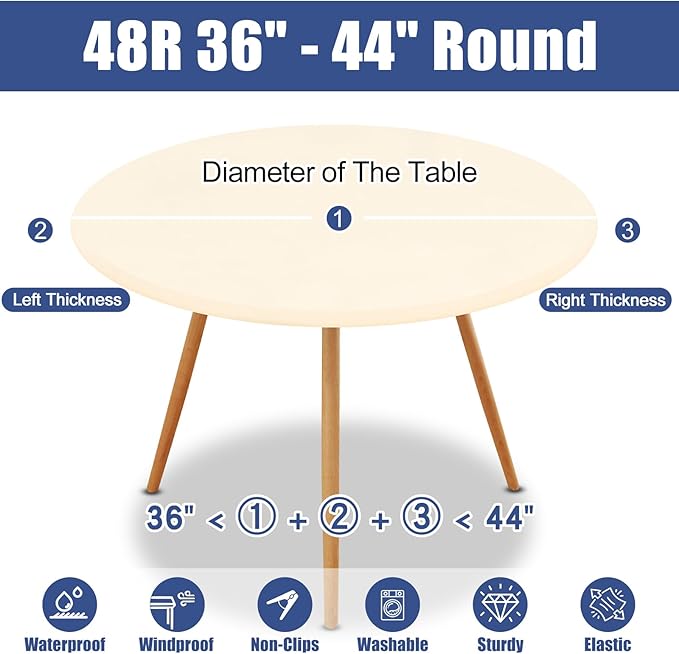 Round Spandex Tablecloth, Elastic Fitted Waterproof Tablecloths - Image 8