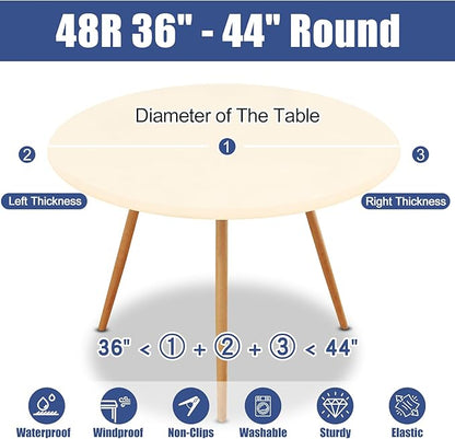 Round Spandex Tablecloth, Elastic Fitted Waterproof Tablecloths - Image 8