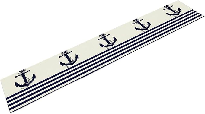 Nautical Anchor Table Runner Vintage Geometric Stripe Modern Sea Adventure - Image 7
