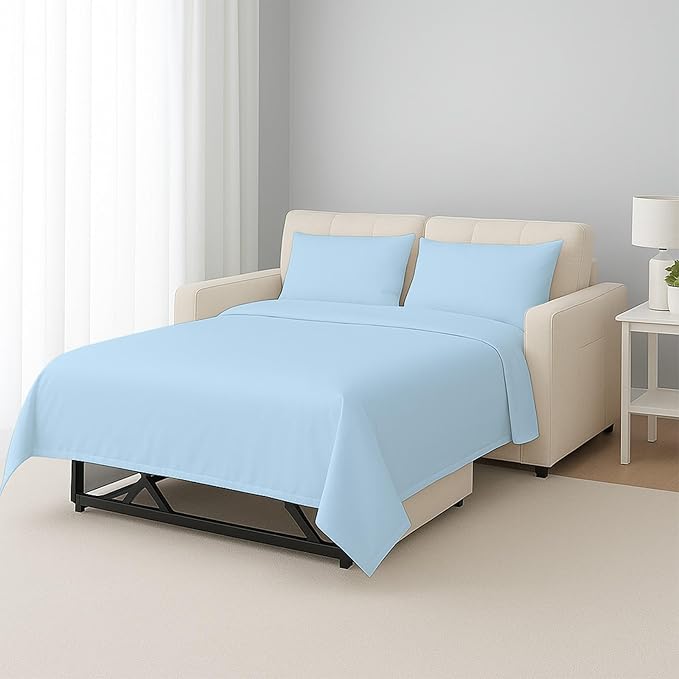 Luxury Queen Sleeper Sofa Bed Sheet Set, 100% Egyptian Cotton, 338 Thread Count by SHREEM+LINEN