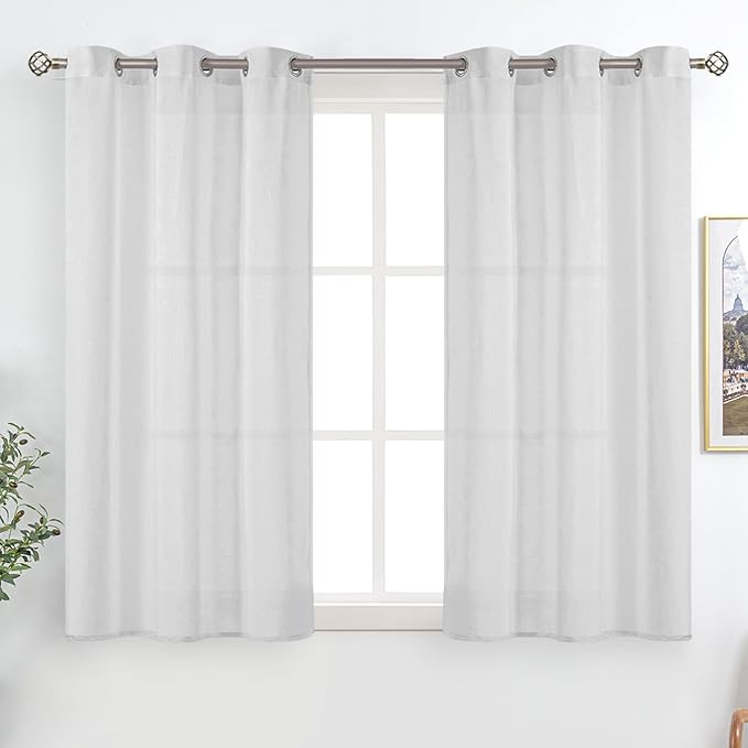 BGment Linen Look Semi Sheer Curtains by BGment