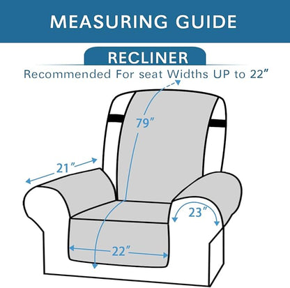 H.VERSAILTEX Reversible Quilted Recliner Covers Water Resistant Furniture - Image 2
