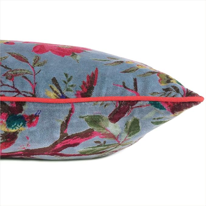 Eyes of India Boho Velvet Bird Print Throw Pillow Cover, Colorful Decorative - Image 5