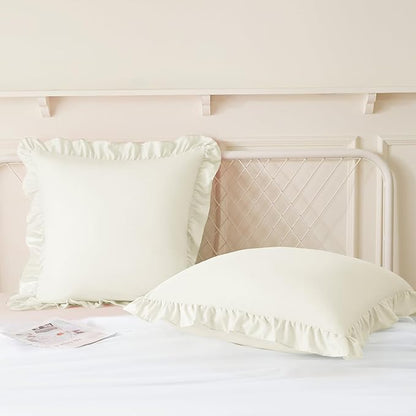 KKJIAF Ruffle Pillow Cases 18x18 Inches, Microfiber Wrinkle Resistant Pillow - Image 4