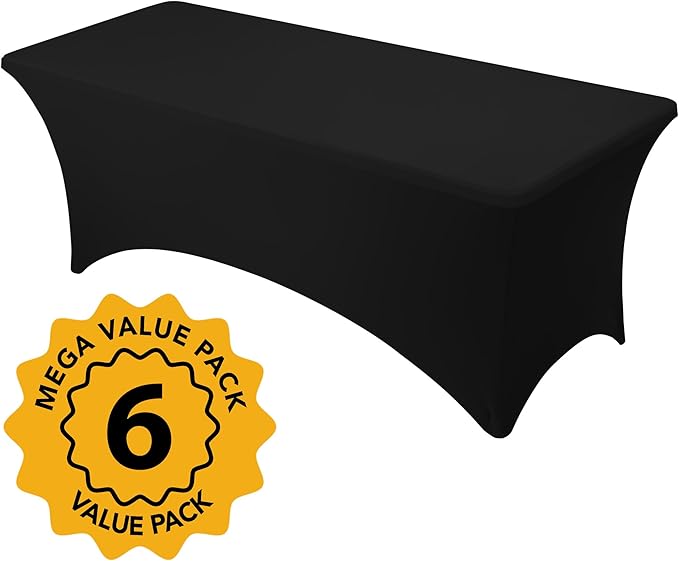 6-Pack Premium Black Spandex Tablecloths - Image 2