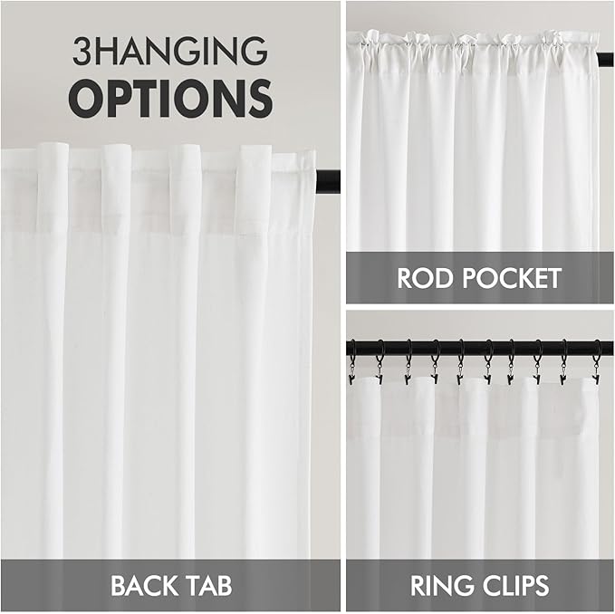 MIULEE Non-See-Through Privacy Linen Curtains 2 Panels, Light Filtering Window - Image 6