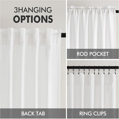 MIULEE Non-See-Through Privacy Linen Curtains 2 Panels, Light Filtering Window - Image 6