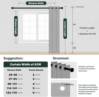 h.versailtex 100% blackout linen curtains 63" l 2, front angle view