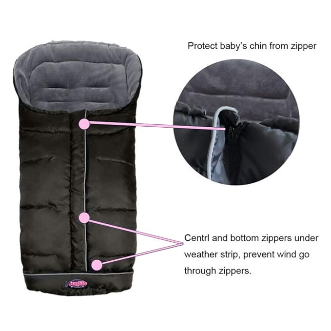 Cozy Toe Stroller Bunting Bag, Soft Coral Fleece Lining, Weather Proof - Image 2
