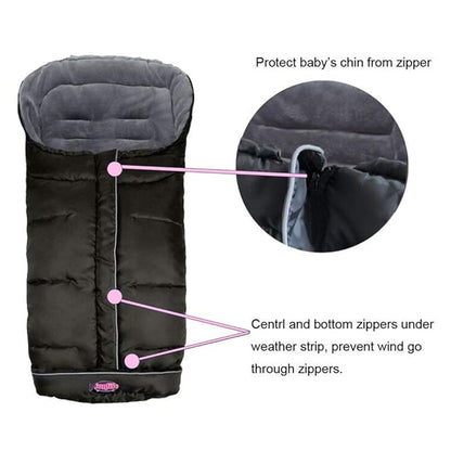 Cozy Toe Stroller Bunting Bag, Soft Coral Fleece Lining, Weather Proof - Image 2