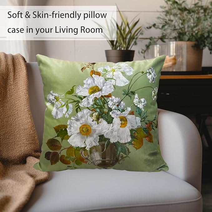Vintage Floral Bouquet 24x24 Plush Throw Pillow Case, Double-Sided Printed - Image 4