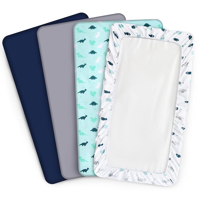 Bassinet Sheet 4 Pack for Baby Boys, Bassinet Sheets Ultra Soft Universal Fit - Image 6