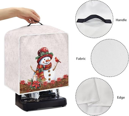 Christmas Coffee Maker Cover, Cute Snowman Cardinal Coffee Dust Protector - Image 5