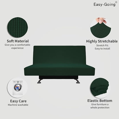 Easy-Going Stretch Futon Slipcover Armless Futon Bed Cover Furniture Protector - Image 3