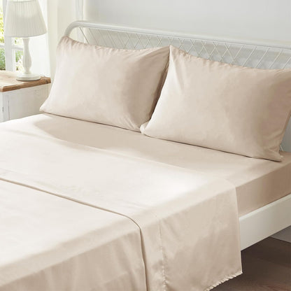 zzlpp full size comforter sets 7 piece,beige bed, front angle view