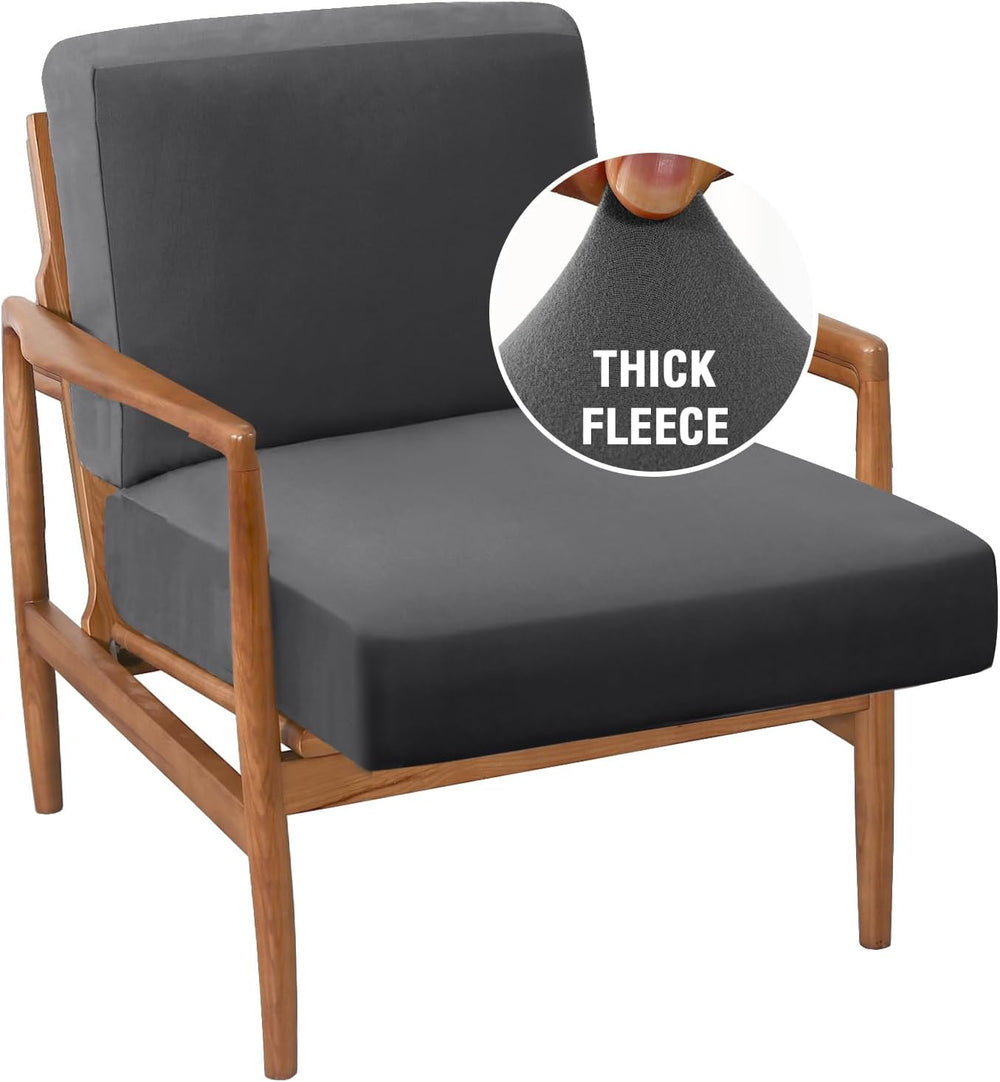 H.VERSAILTEX Fleece Accent Chair Cover Couch Cushion Covers 2 Piece Armchair ...