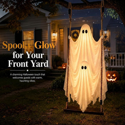 Halloween Hanging Ghost Decorations Outdoor,5 FT Large Swinging Ghost Set