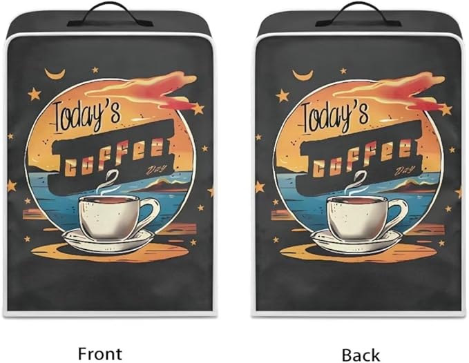 Mumeson Coffee Cup Print Coffee Maker Cover, Blender Dust Cover Juice Machine - Image 2