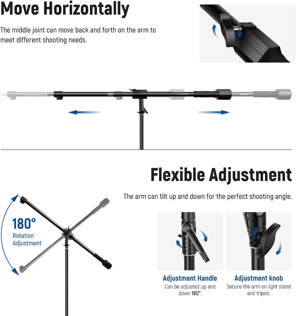 NEEWER Air Cushioned Aluminum Light Stand, 9.8ft/3m Adjustable Photography St...