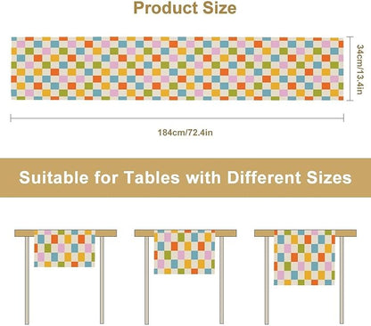 Retro Checkered Table Runner, 60s 70s Summer Seasonal Table Runners - Image 7