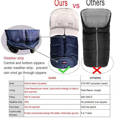 0-4T Anti-Kick Winter Warm Stroller Blanket, Cozy Baby Sleeping Bag Cocoon - Image 7