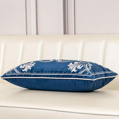 Aeckself European Floral Pillow Cover 12x20 Inch, Luxury Velvet Embroidered - Image 4