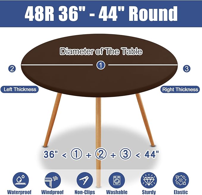 Round Spandex Tablecloth, Elastic Fitted Waterproof Tablecloths - Image 8