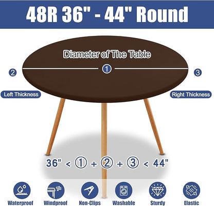 Round Spandex Tablecloth, Elastic Fitted Waterproof Tablecloths - Image 8