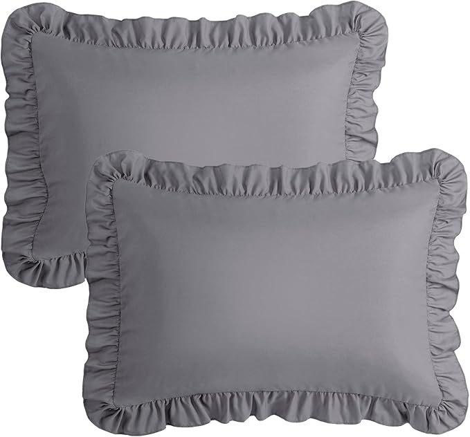 KKJIAF Ruffle Pillow Cases Queen Size Set of 2, Ruffled Pillow Covers - Image 7