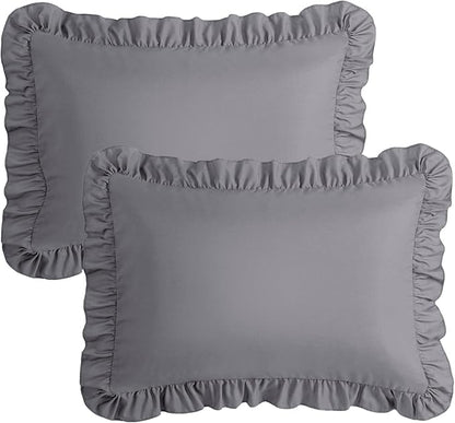 KKJIAF Ruffle Pillow Cases Queen Size Set of 2, Ruffled Pillow Covers - Image 7