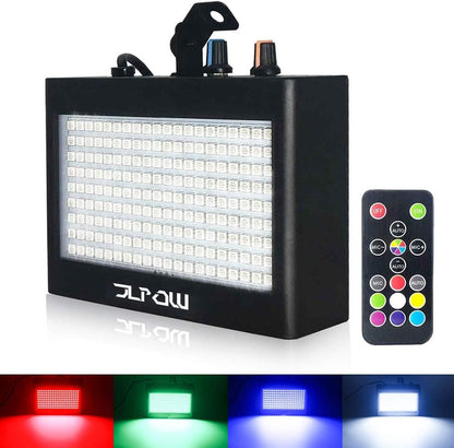 Halloween Strobe Light, JLPOW Ultra Bright RGB LED Strobe Lights (Metal Case), Sound Activated and Remote Control, Speed Adjustable Mini Flash Stage Lighting, Best for DJ Party Bar Show Disco Dance